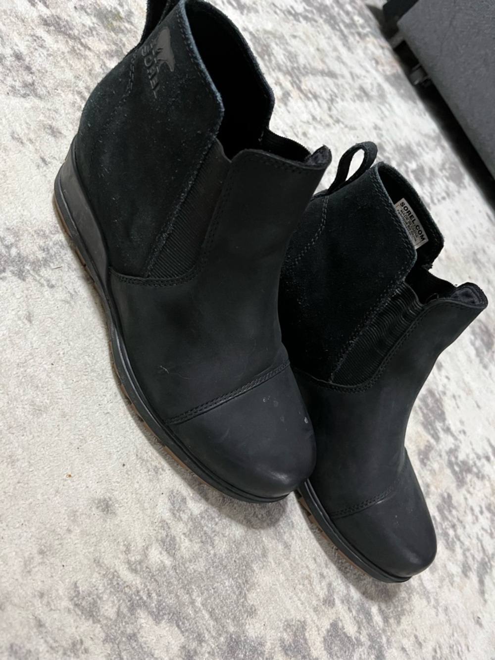Sorel Black Wedge  Ankle Boots